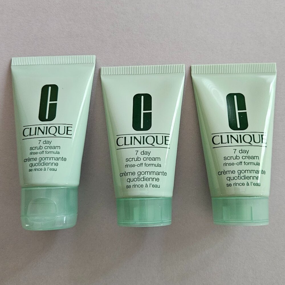 3X Clinique 7 Day Scrub Cream 1 oz. Each Travel Sizes